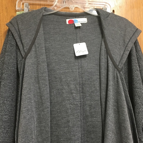 NWT Free People FP Beach Gray Jet Set Cardi Long Hooded Duster - Picture 7 of 15